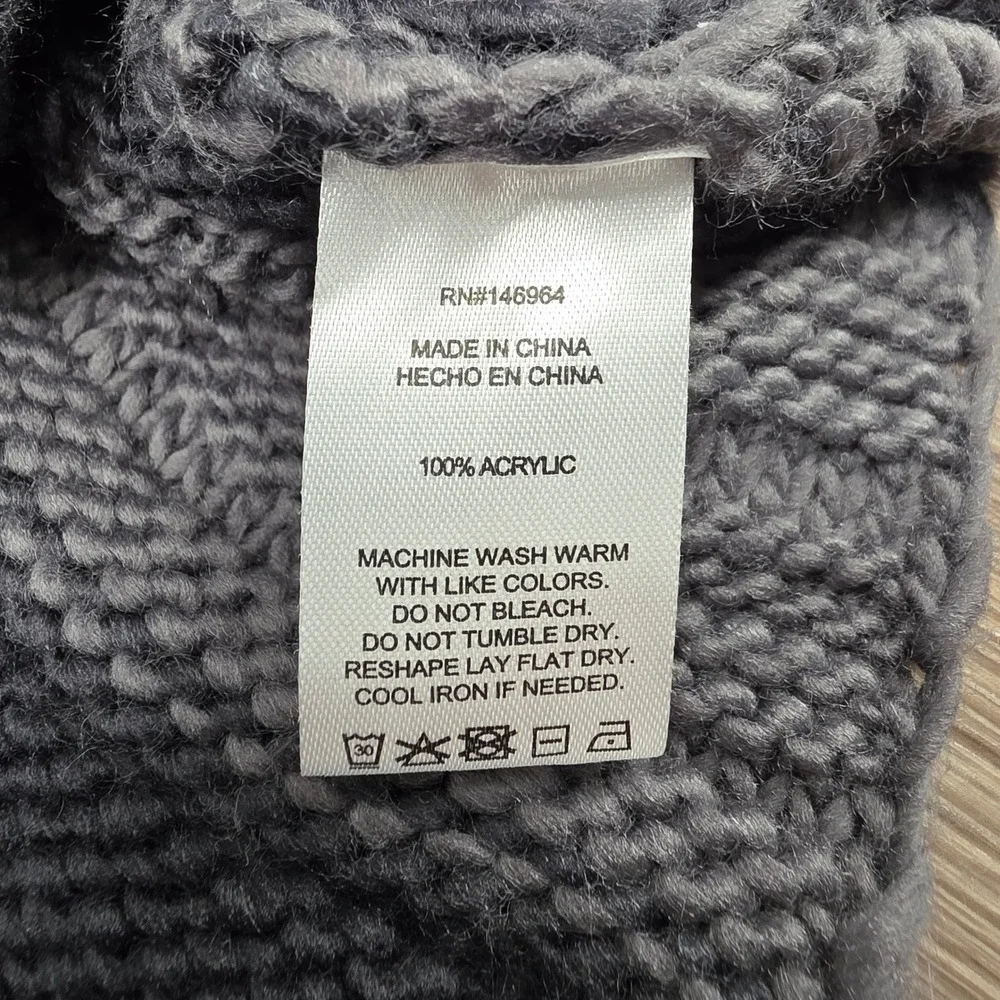 Grey Collection Striped Mock Neck Sweater XL Acrylic Loose Fit‎ Casual